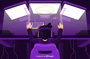 Futuristic background of a computer gamer Free Vector Futuristic background of a computer gamer Free Vector