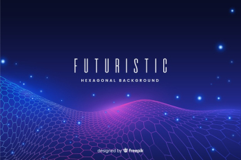 Futuristic hexagonal net background Free Vector