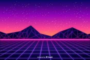 Futuristic landscape background retro style Free Vector Futuristic landscape background retro style Free Vector