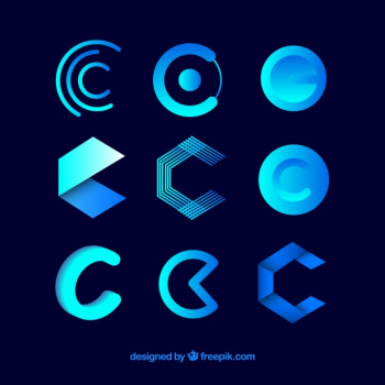 Futuristic logo letter c template collection Free Vector Futuristic logo letter c template collection Free Vector