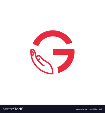 G letter logo with hand vector image G letter logo with hand vector image