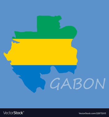 Gabon map and flag in white background vector image Gabon map and flag in white background vector image