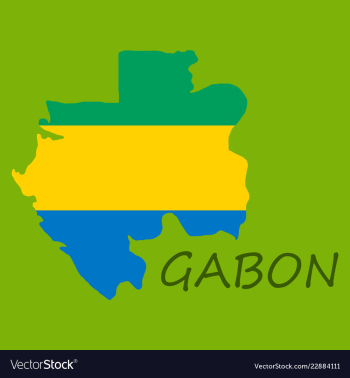 Gabon map and flag in white background vector image Gabon map and flag in white background vector image