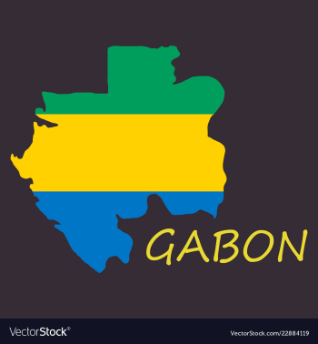 Gabon map and flag in white background vector image Gabon map and flag in white background vector image
