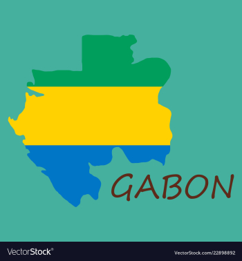 Gabon map and flag in white background vector image Gabon map and flag in white background vector image