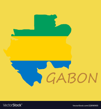 Gabon map and flag in white background vector image Gabon map and flag in white background vector image