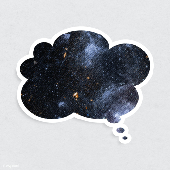 Galaxy textured thought bubble sticker design element | Free  illustration - 2339760