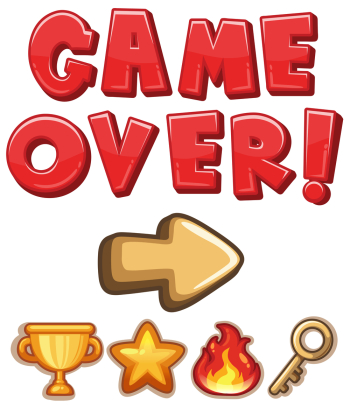Game over element and icon Game over element and icon