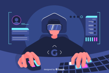 Gamer decorative illustration flat design Free Vector Gamer decorative illustration flat design Free Vector