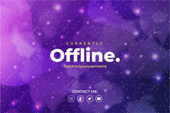 Gaming background for twitch with galaxy background Free Vector