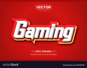 gaming editable text effect style