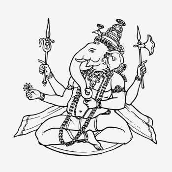Ganesh Hindu god line art, | Free Photo - rawpixel Ganesh Hindu god line art, | Free Photo - rawpixel