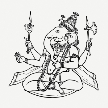 Ganesh line art, Hindu god | Free PSD - rawpixel Ganesh line art, Hindu god | Free PSD - rawpixel