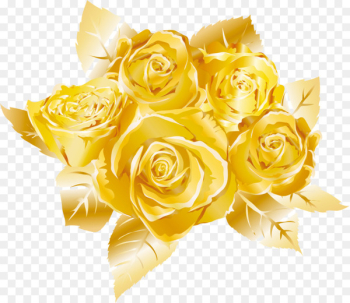 Garden roses Gold - Hand-painted Golden Rose Garden roses Gold - Hand-painted Golden Rose