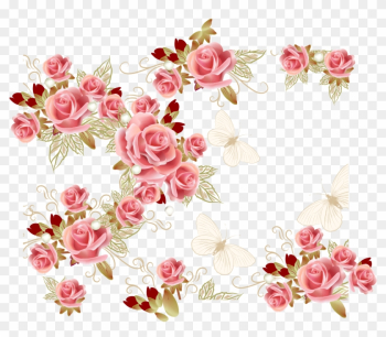 Garden Roses Pink Flower - Floral Pink Roses Png Garden Roses Pink Flower - Floral Pink Roses Png