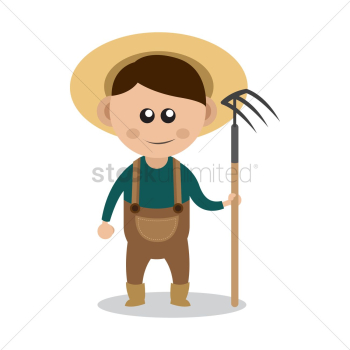 Gardener with pitch fork Gardener with pitch fork