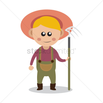 Gardener with pitch fork Gardener with pitch fork