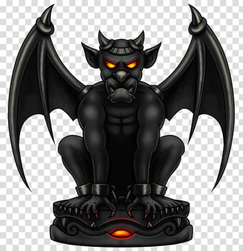 Gargoyle illustration , Black bat beast transparent background PNG clipart