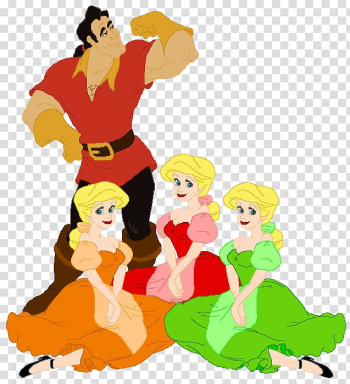 Gaston Beast Belle T-shirt Princess Aurora, T-shirt transparent background PNG clipart