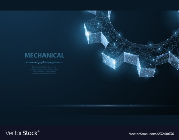 Gears abstract wireframe two gear 3d vector image Gears abstract wireframe two gear 3d vector image