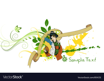 Geisha with floral vector image