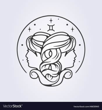 gemini zodiac astrology horoscope line art