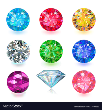 gemstone cut color shape set isolated on white gemstone cut color shape set isolated on white