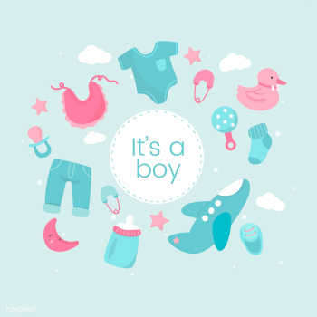 Gender reveal of a boy | Free stock vector - 544568