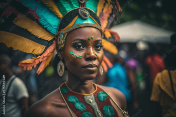Generative AI. African woman at a carnival Generative AI. African woman at a carnival