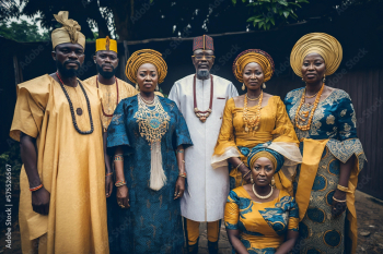Generative AI. people wear a Nigerian traditional attire Generative AI. people wear a Nigerian traditional attire