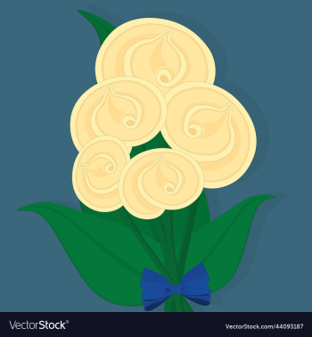 gentle yellow flowers bouquet on blue background gentle yellow flowers bouquet on blue background