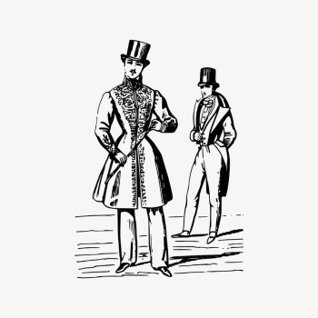 Gentlemen clipart, vintage people illustration | Free Vector Illustration - rawpixel