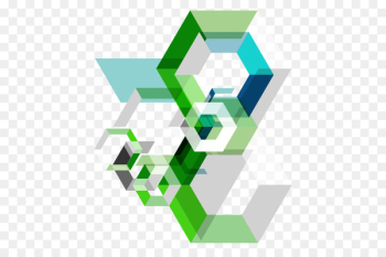Geometric abstraction Abstract art Royalty-free Illustration - Technology industry blue-green color Ornament 
