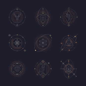 Geometric astrological symbols tarot card Geometric astrological symbols tarot card