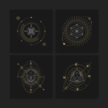 Geometric astrological symbols tarot card Geometric astrological symbols tarot card