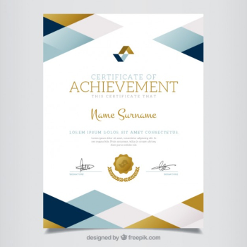 Geometric certificate of achievement Free Vector