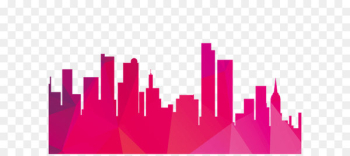 Geometric city building silhouettes 