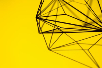Geometric decoration on yellow background Geometric decoration on yellow background