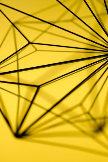 Geometric decoration on yellow background Geometric decoration on yellow background