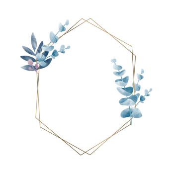 Geometric frame with leaves vector