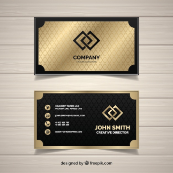 Geometric golden business card