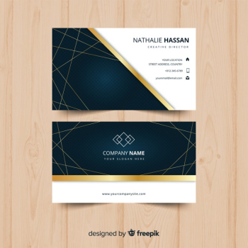 Geometric golden business card template