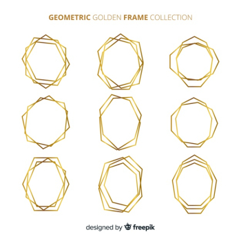 Geometric golden frame collection Geometric golden frame collection
