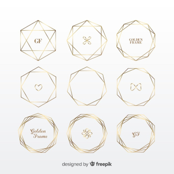 Geometric golden frame set Geometric golden frame set