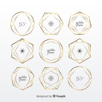 Geometric golden frame set Geometric golden frame set