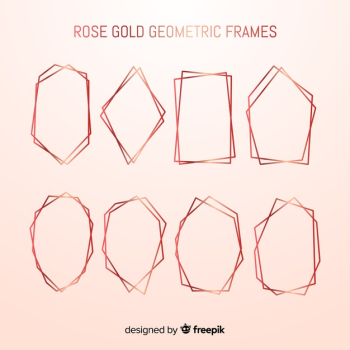 Geometric golden rose frame collection Geometric golden rose frame collection