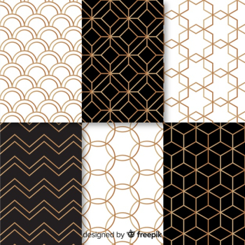 Geometric luxury pattern collection Free Vector