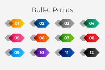 Geometric number bullet points from one to twelve Free Vector Geometric number bullet points from one to twelve Free Vector