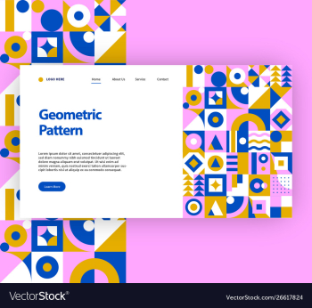 Geometric pattern website template vector image