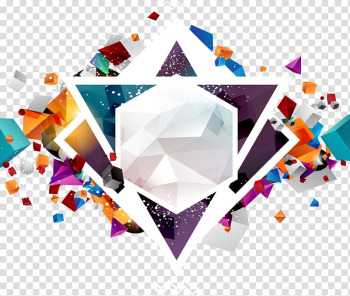 Geometric pixels , Poster Party illustration, color triangle crystal ball transparent background PNG clipart